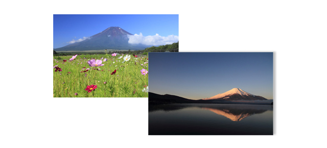 夏と冬の富士山