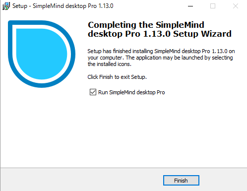 simplemind installation completed