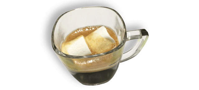 arrange coffee with marshmallow