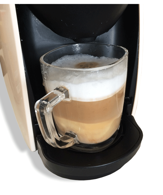 caramel latte using barista